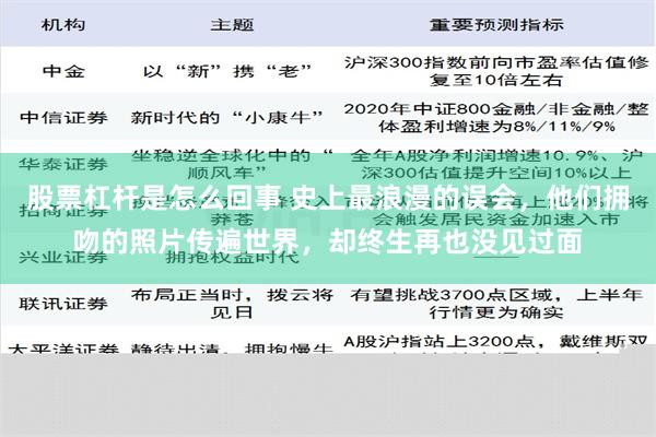 股票杠杆是怎么回事 史上最浪漫的误会，他们拥吻的照片传遍世界，却终生再也没见过面