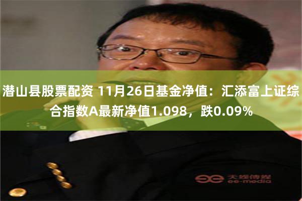 潜山县股票配资 11月26日基金净值：汇添富上证综合指数A最新净值1.098，跌0.09%