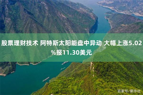 股票理财技术 阿特斯太阳能盘中异动 大幅上涨5.02%报11.30美元